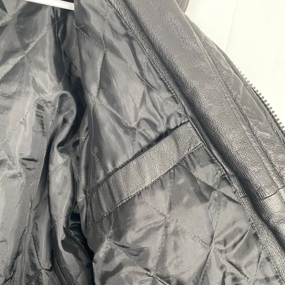 Contemporary Expressions Black Leather Bomber Jacket Men's XLarge Vintage - Picture 12 of 16